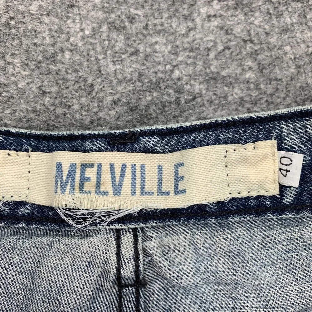 Melville Denim Short Women 40 US 4 Button Fly Distressed Cut Off Acid Made Italy